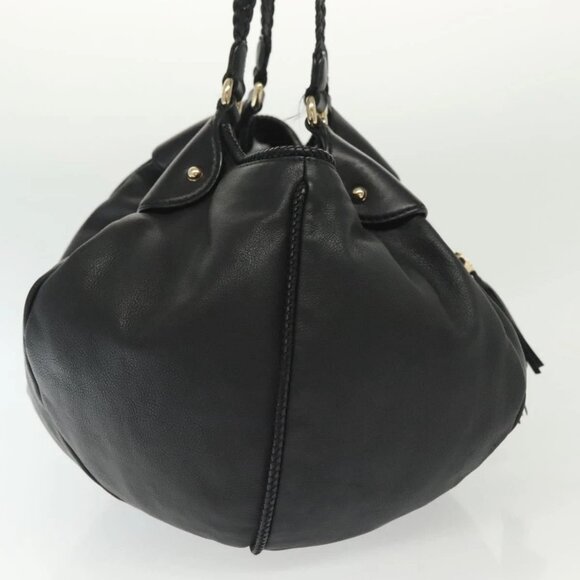 GUCCI Marrakech Tote Bag Leather Black Gold 257029 Auth 137913 - Picture 6 of 16